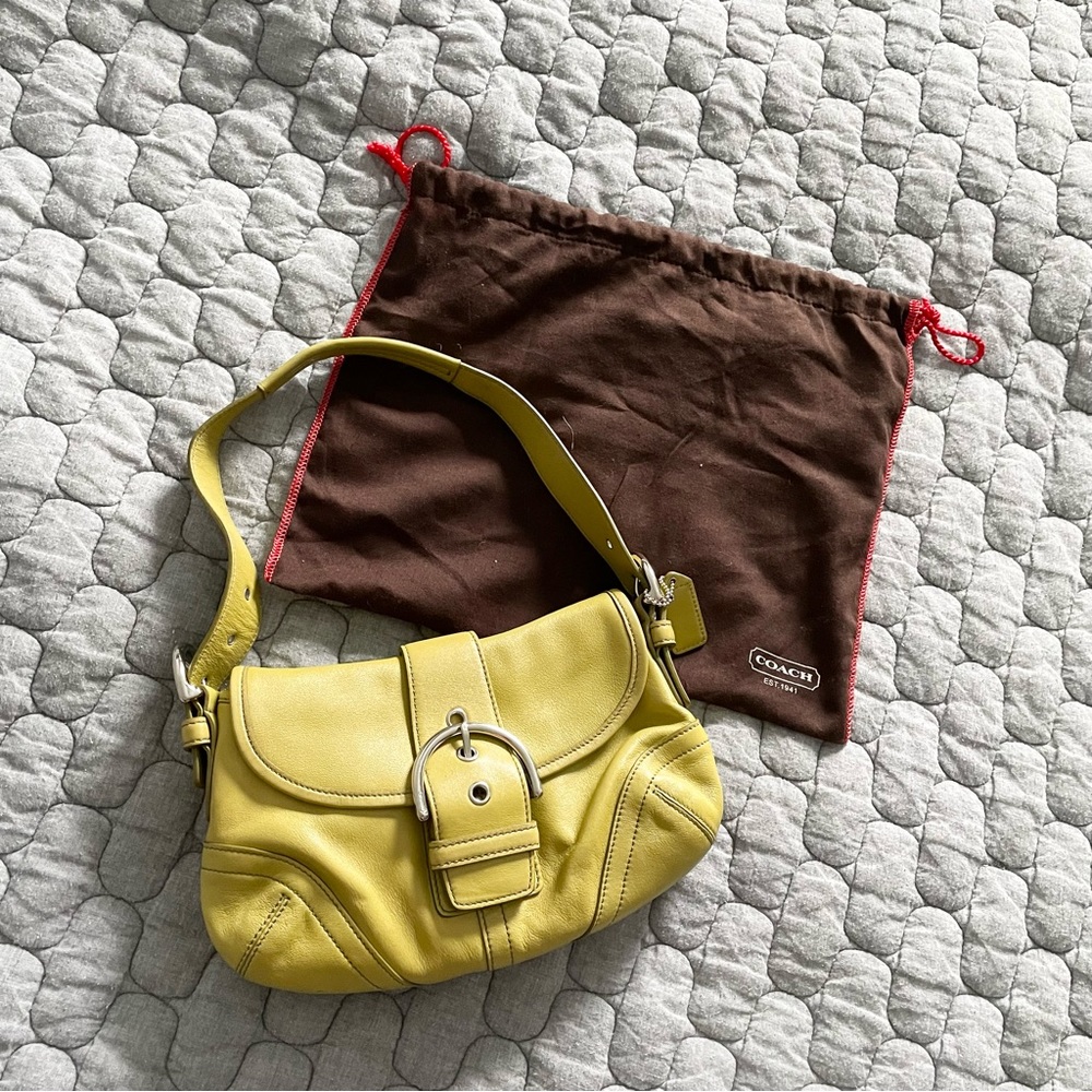 Vintage coach leather hobo bag- green